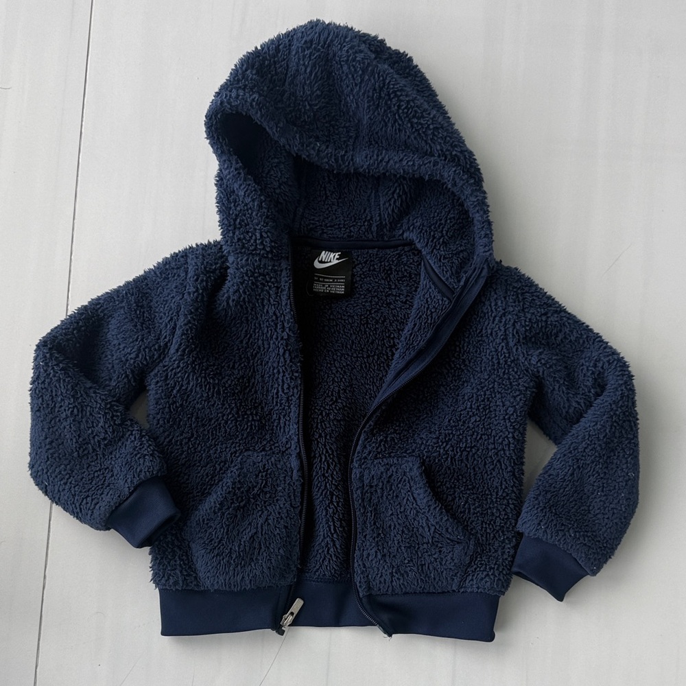 Nike Kids Navy Sherpa Zip Hoodie